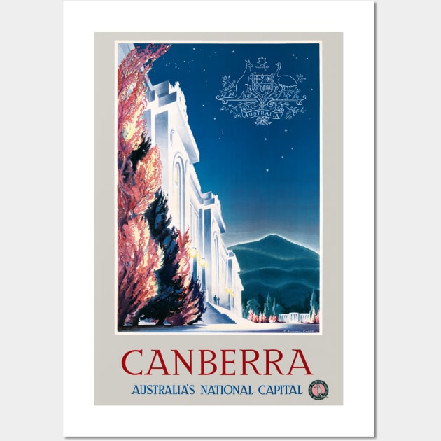 Canberra Australia Vintage Travel Poster 1940 Wall Art by vintagetreasure